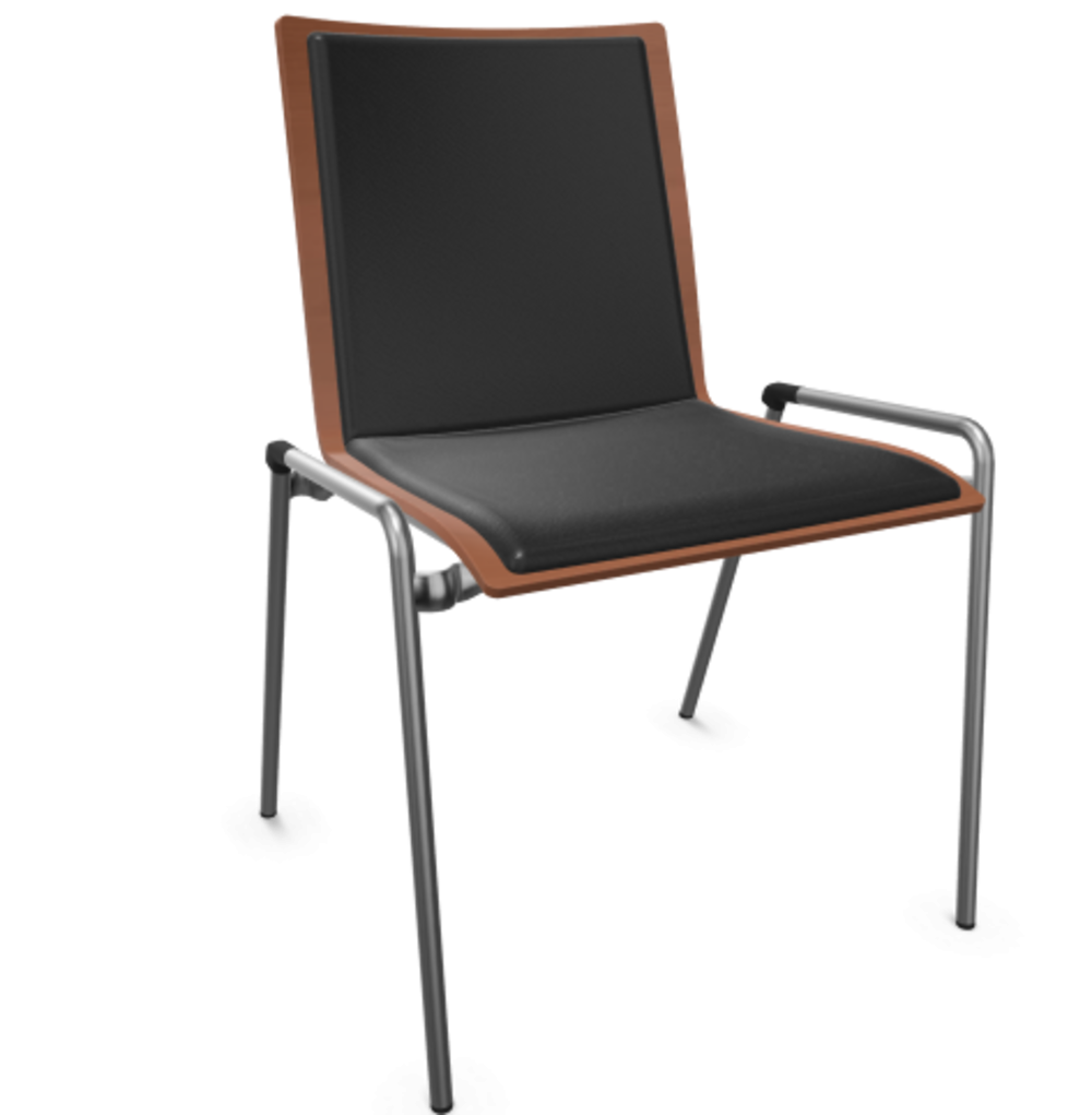 Thonet S 262 P-Buche Kirschbaum (TP 44) gebeizt I-LEDER I - Nero 622