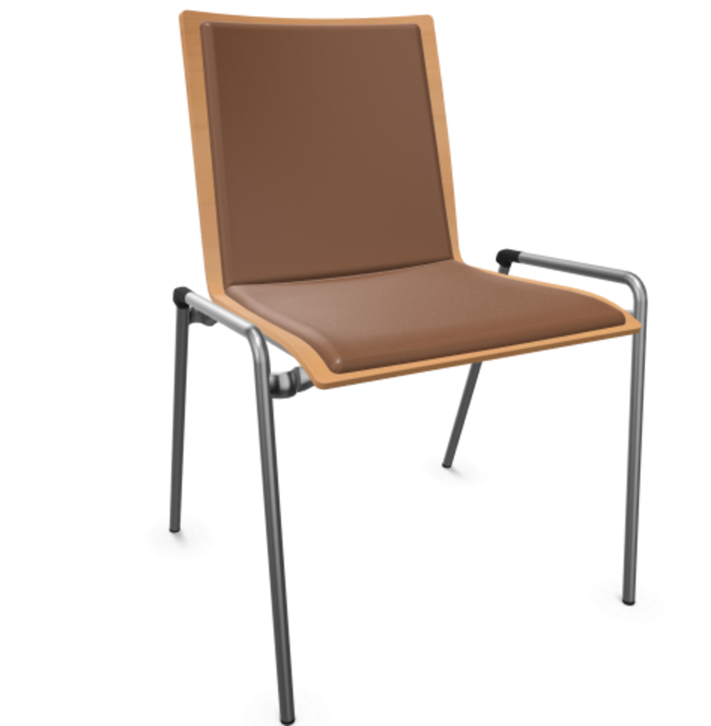 Thonet S 262 P-Buche Natur (TP 17) gebeizt I-LEDER I - New Cognac 680