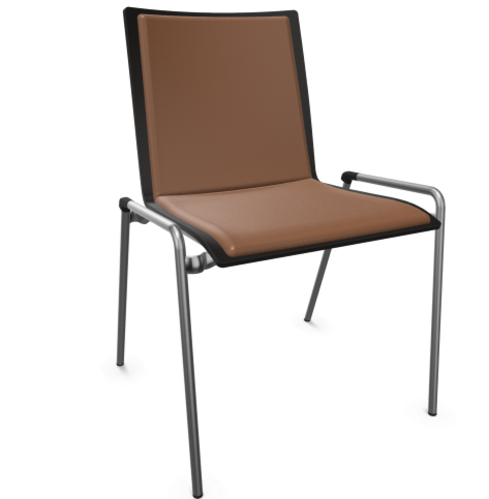 Thonet S 262 P-Buche Schwarz (TP 29) gebeizt I-LEDER I - New Cognac 680