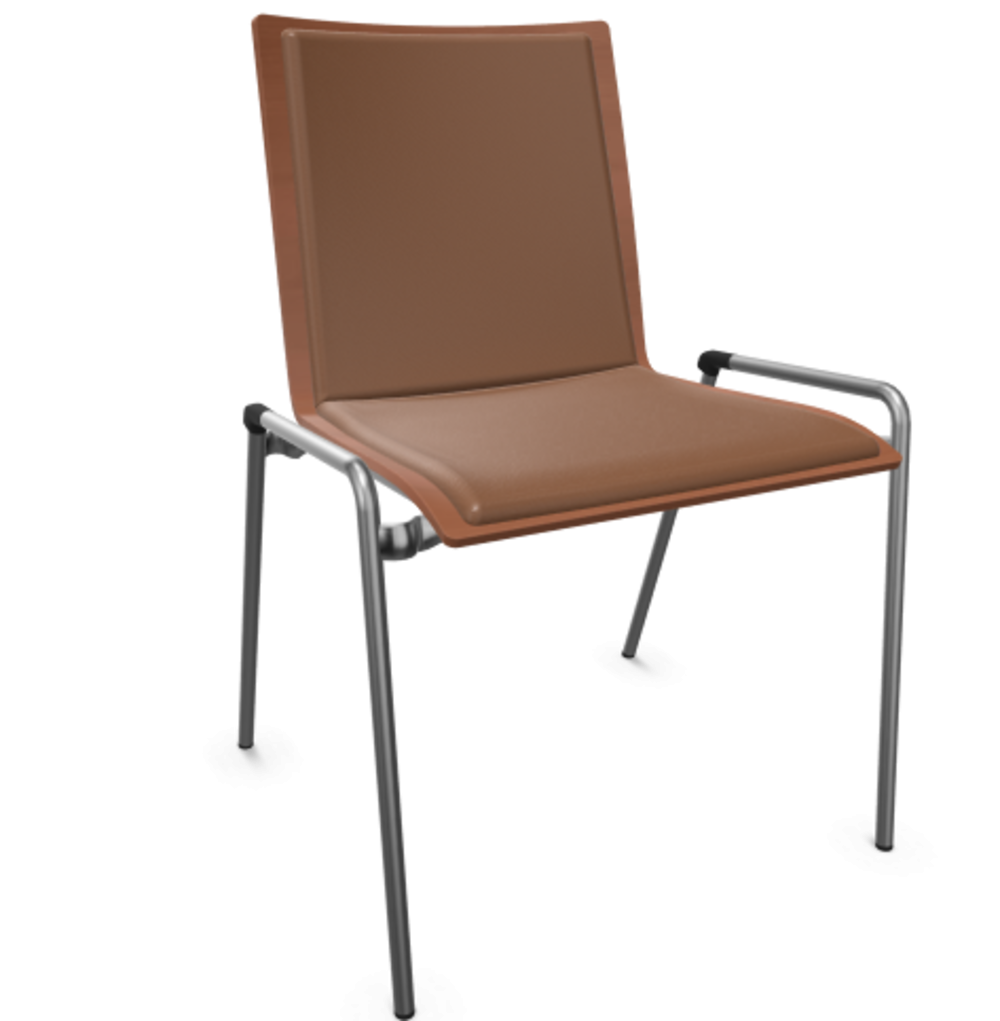 Thonet S 262 P-Buche Kirschbaum (TP 44) gebeizt I-LEDER I - New Cognac 680