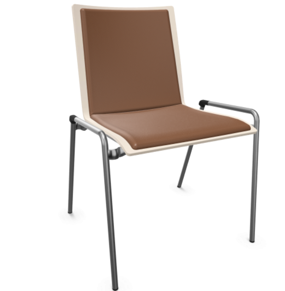 Thonet S 262 P-Buche Weiß (TP 200) lasiert gebeizt II-LEDER I - New Cognac 680