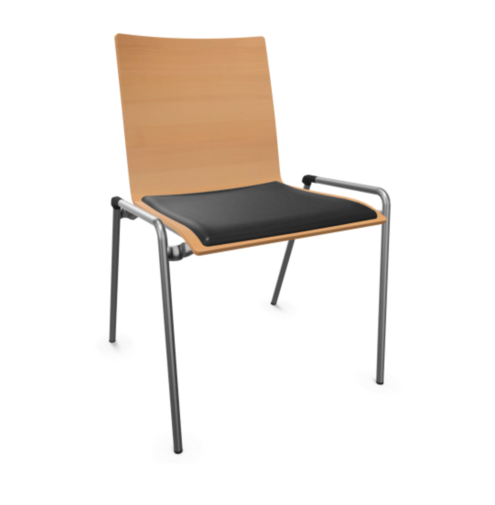 Thonet S 262 SP-Buche Natur (TP 17) gebeizt I-LEDER I - Nero 622