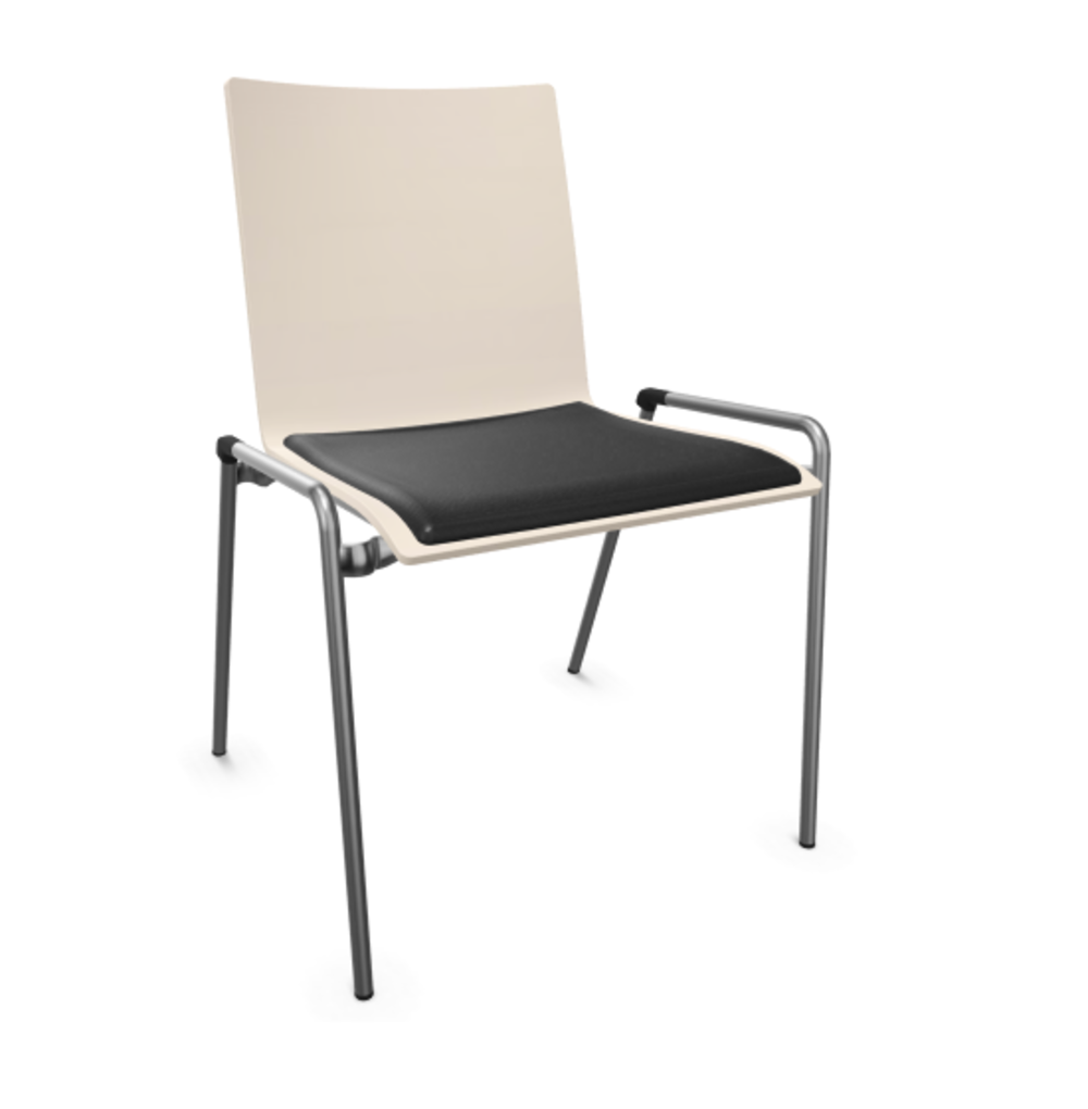 Thonet S 262 SP-Buche Weiß (TP 200) lasiert gebeizt II-LEDER I - Nero 622