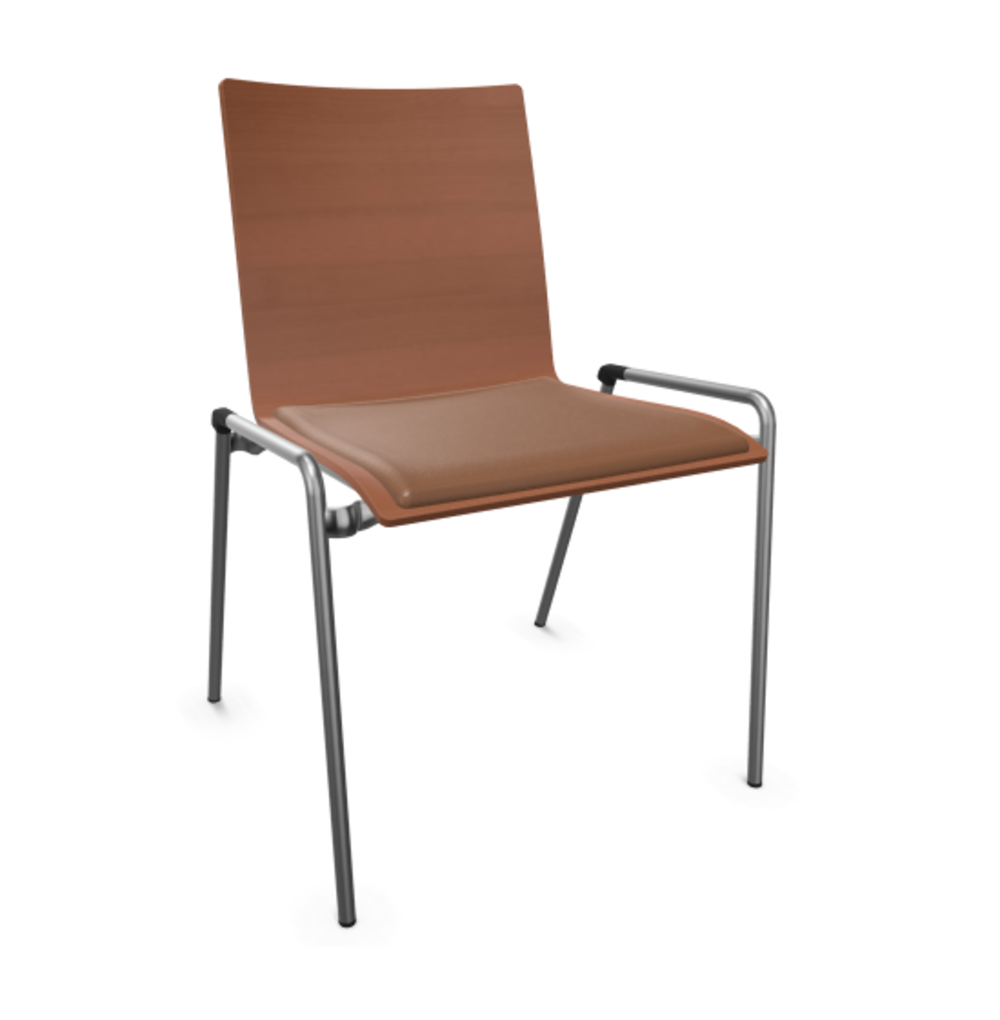 Thonet S 262 SP-Buche Kirschbaum (TP 44) gebeizt I-LEDER I - New Cognac 680