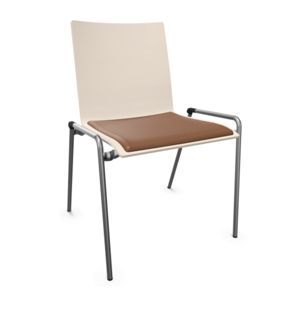 Thonet S 262 SP-Buche Weiß (TP 200) lasiert gebeizt II-LEDER I - New Cognac 680