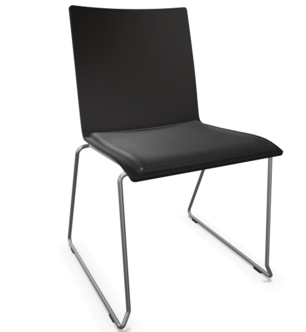 Thonet S 182 SPST | Stahldrahtstuhl - Buche Schwarz (TP 29) - LEDER I - Nero 622