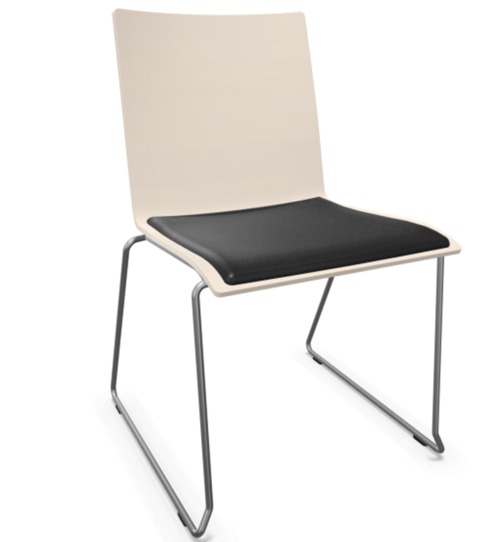 Thonet S 182 SPST | Stahldrahtstuhl - Buche Weiß (TP 200) - LEDER I - Nero 622
