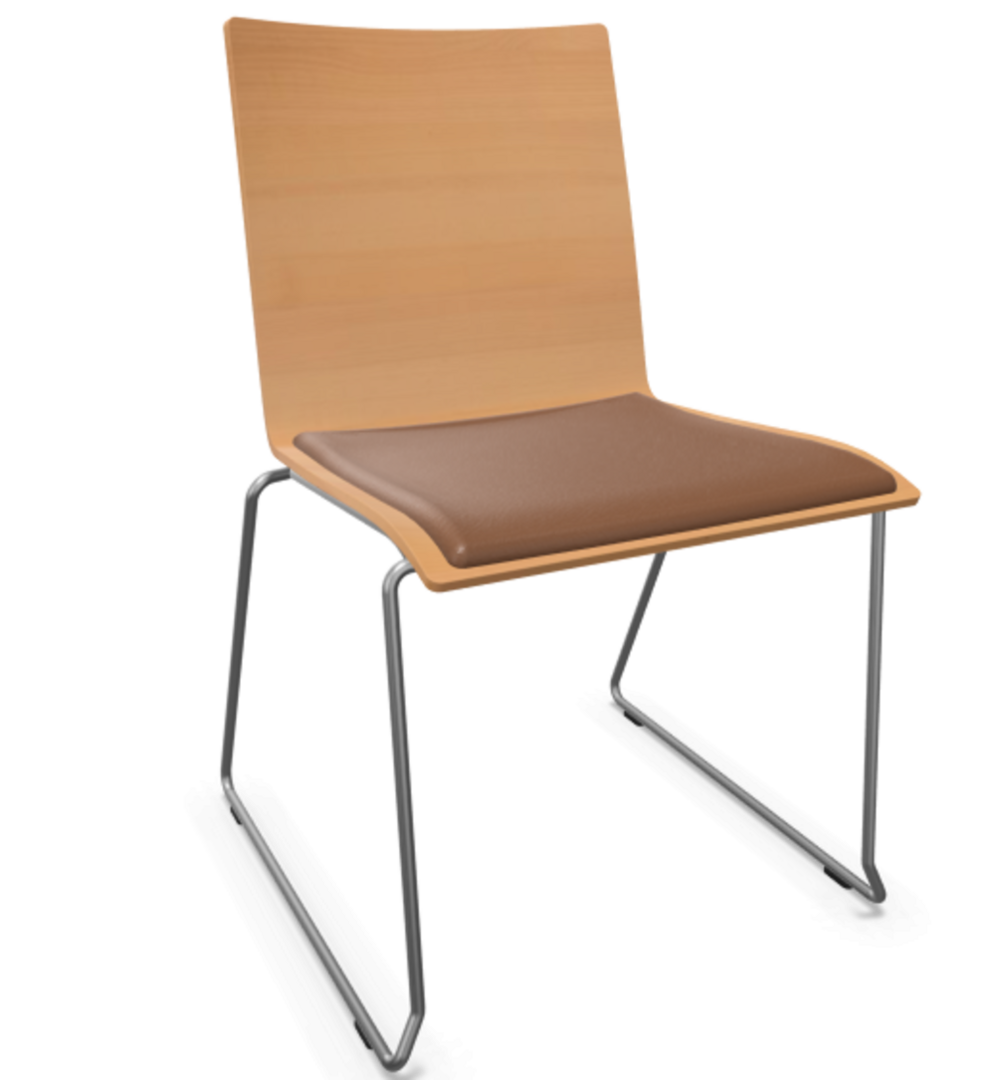 Thonet S 182 SPST | Stahldrahtstuhl - Buche Natur (TP 17) - LEDER I - New Cognac 680
