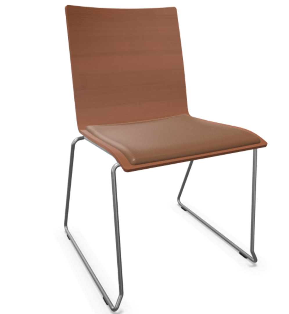 Thonet S 182 SPST | Stahldrahtstuhl - Buche Kirschbaum (TP 44) - LEDER I - New Cognac 680