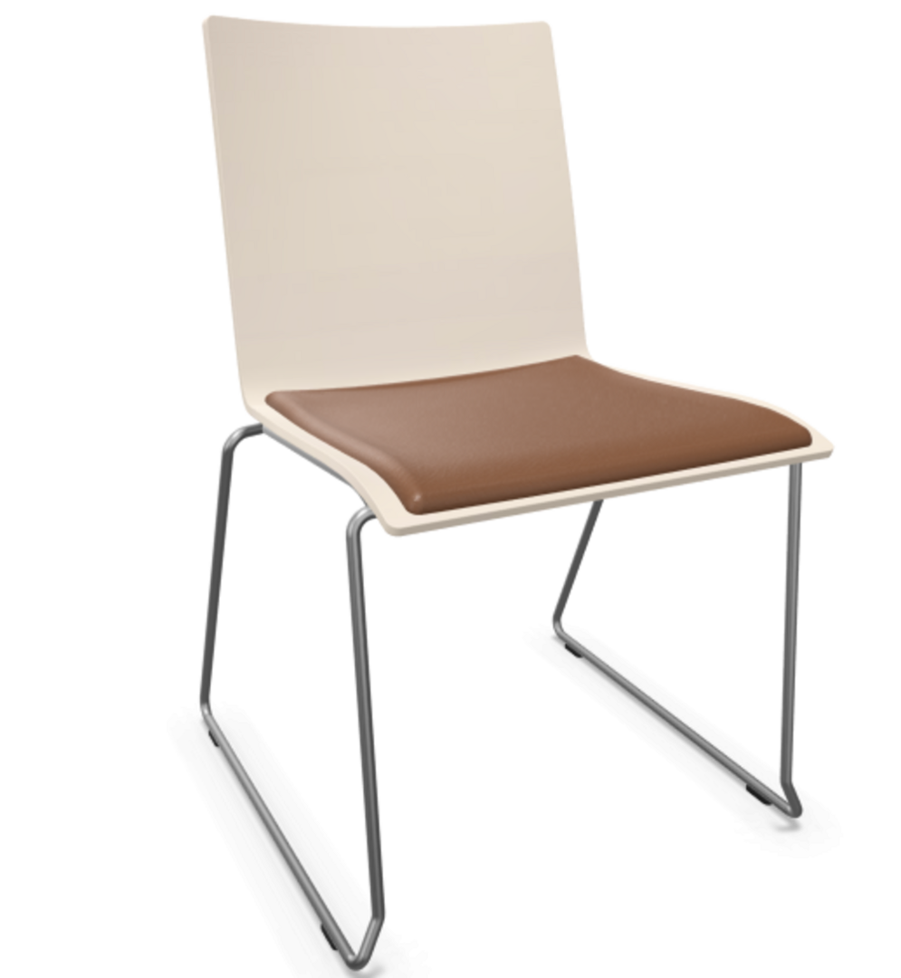 Thonet S 182 SPST | Stahldrahtstuhl - Buche Weiß (TP 200) - LEDER I - New Cognac 680