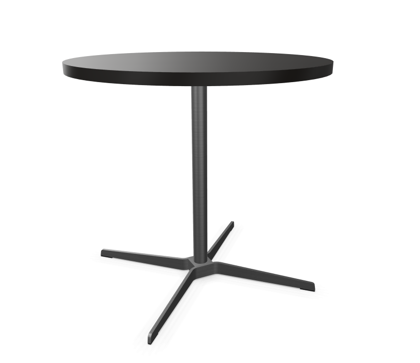 Edelstahloptik - Durchmesser 80 cm - Buche schwarz (TP 29) gebeizt - Tischkante gerade