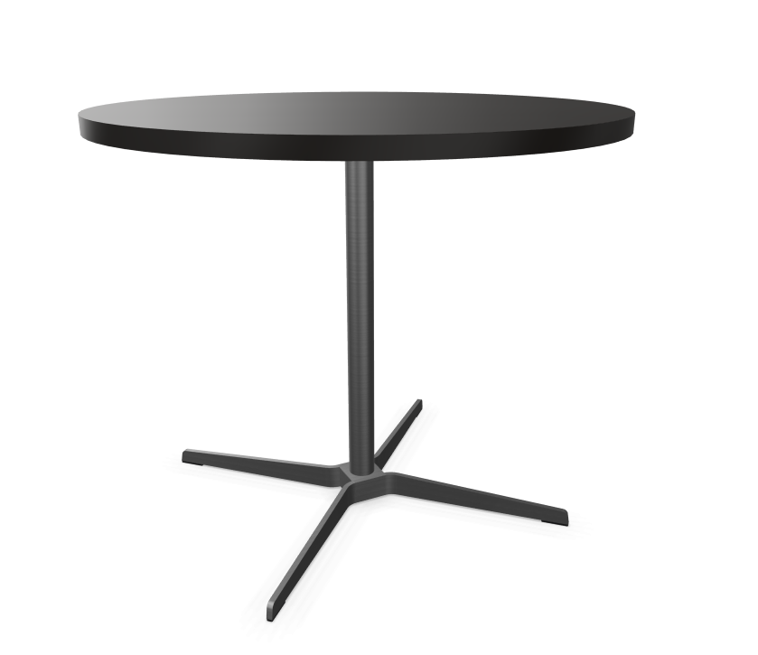Edelstahloptik - Durchmesser 90 cm - Buche schwarz (TP 29) gebeizt - Tischkante gerade