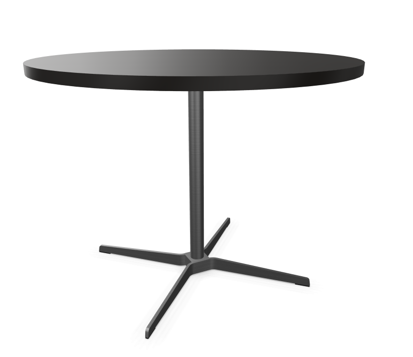 Edelstahloptik - Durchmesser 100 cm - Buche schwarz (TP 29) gebeizt - Tischkante gerade