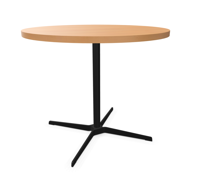 schwarz (TS 9005) lackiert - Durchmesser 90 cm - Buche natur (TP 17) - Tischkante gerade