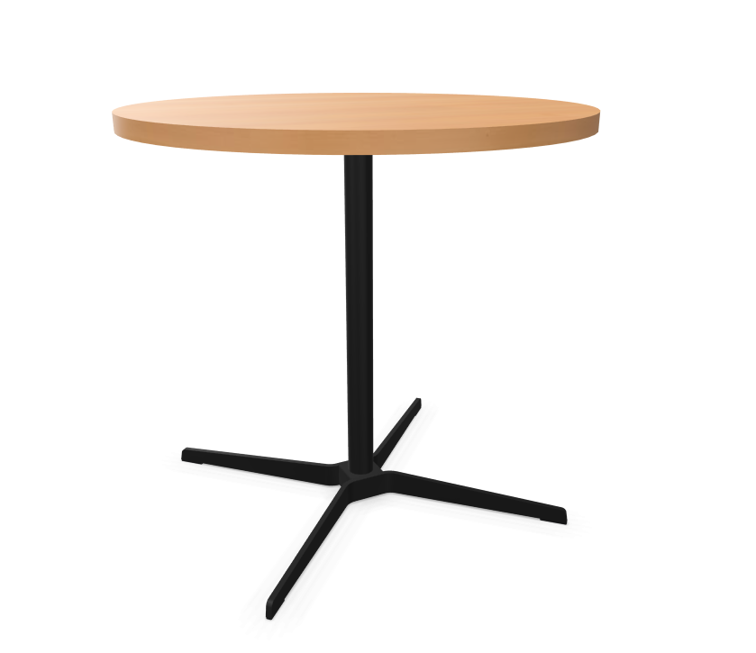 schwarz (TS 9005) lackiert - Durchmesser 80 cm - Buche natur (TP 17) - Tischkante gerade