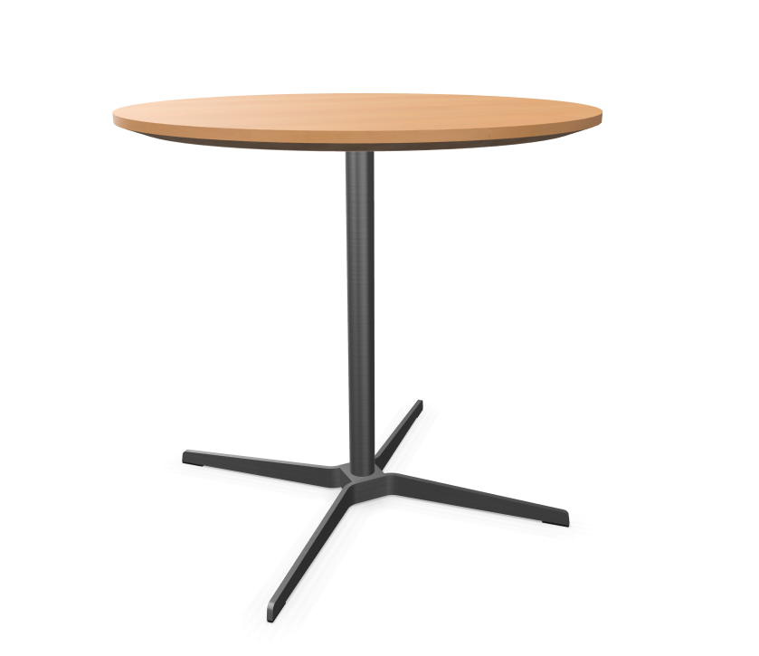 Edelstahloptik - Buche natur (TP 17) - Durchmesser 80 cm - Unterseite umlaufend abgeschrägt, MDF klar lackiert