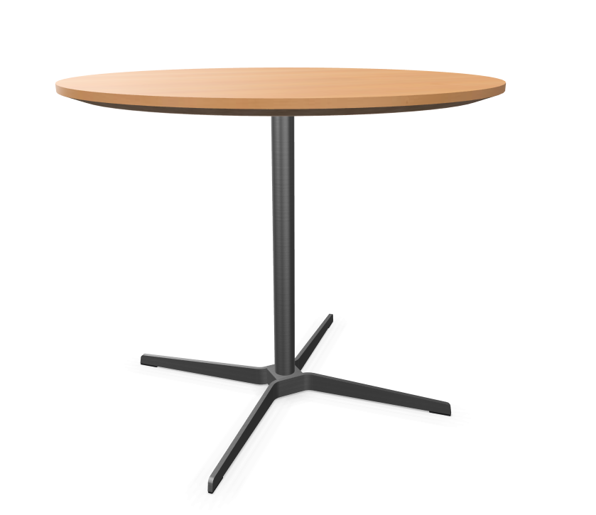 Edelstahloptik - Buche natur (TP 17) - Durchmesser 90 cm - Unterseite umlaufend abgeschrägt, MDF klar lackiert