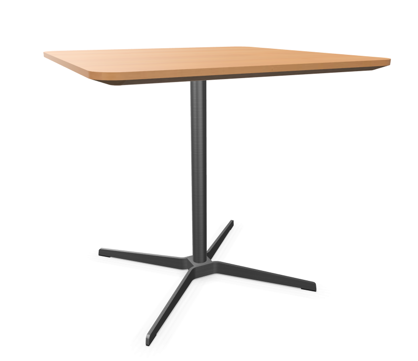 Edelstahloptik - Buche natur (TP 17) - 80 x 80 cm, Ecken gerundet (R = 60 mm) - Unterseite umlaufend abgeschrägt, MDF klar lackiert