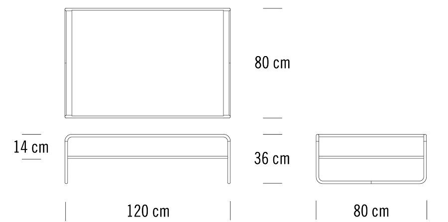 THONET B 20 B/1 | COUCHTISCH MIT FACHBODEN