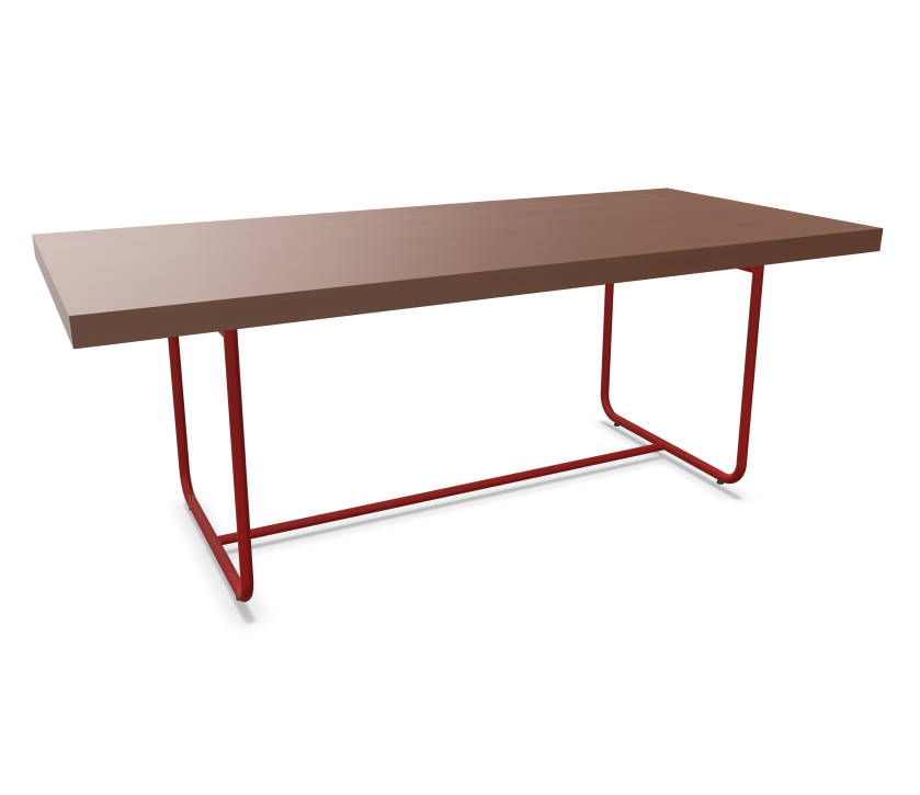 tomatenrot (TS 3013) lackiert  -  Buche nussbaum (TP 24) gebeizt