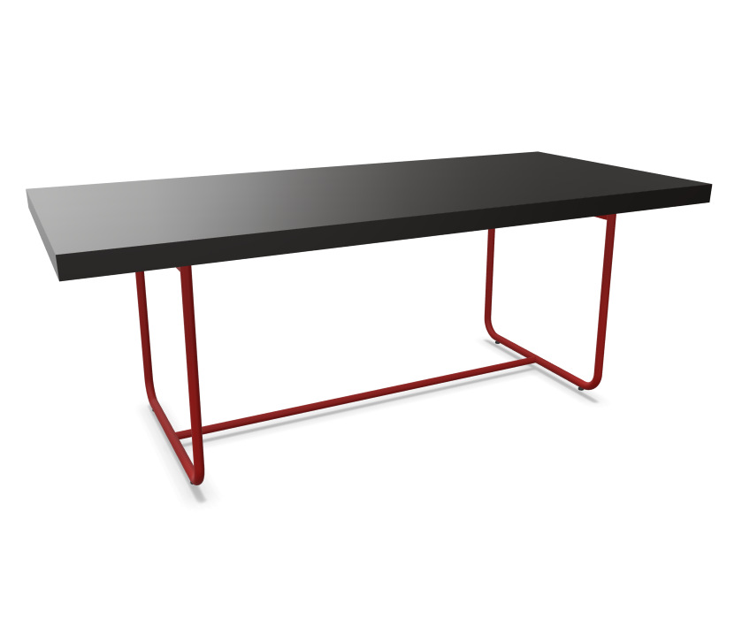 tomatenrot (TS 3013) lackiert  -  Buche schwarz (TP 29) gebeizt