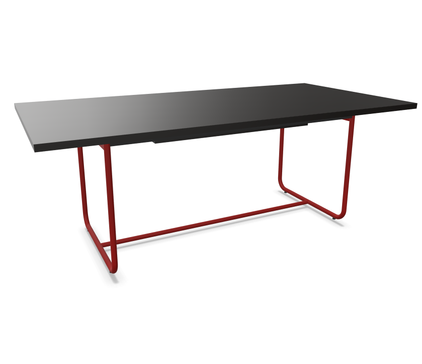 tomatenrot (TS 3013) lackiert  -  Buche schwarz (TP 29) gebeizt