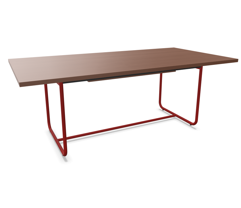 tomatenrot (TS 3013) lackiert  -  Buche nussbaum (TP 24) gebeizt