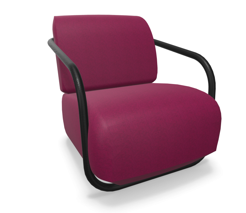 Esche schwarz mit Naturholzlack lackiert  -  Divina Melange 3 620 pink (Stoff IV)