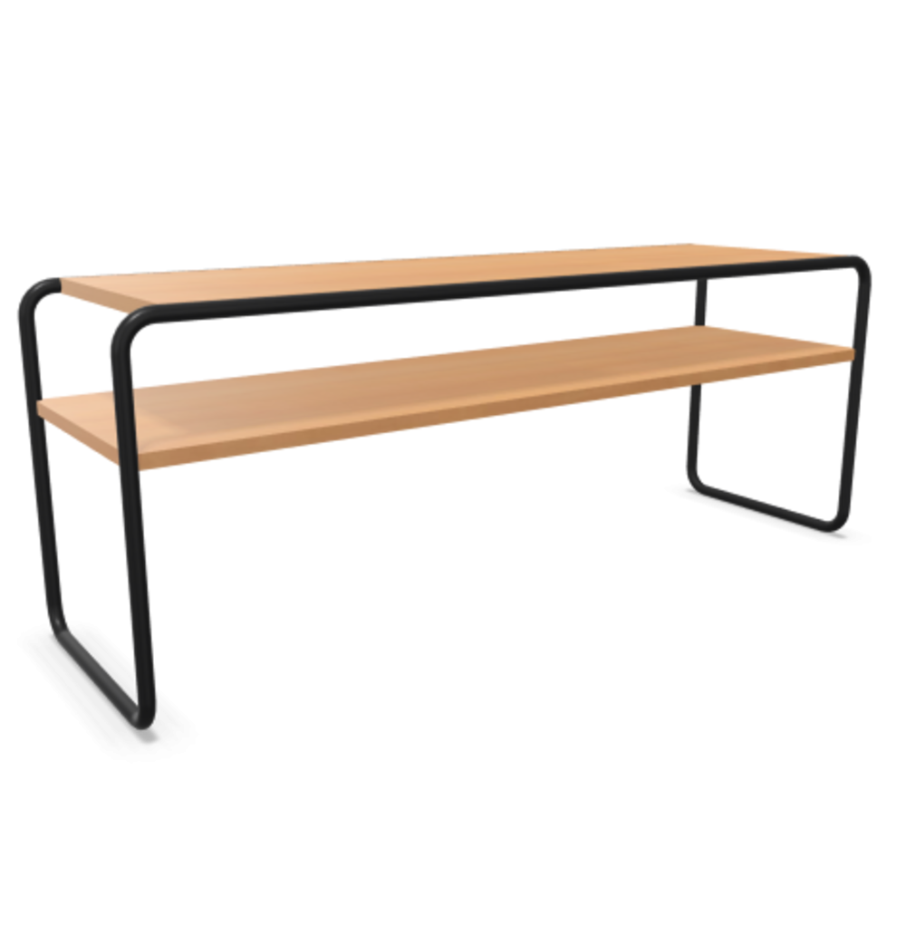 Thonet S 43 Klassik-Tiefschwarz (RAL 9005) pulverbeschichtet-Buche Natur (TP 17) gebeizt I