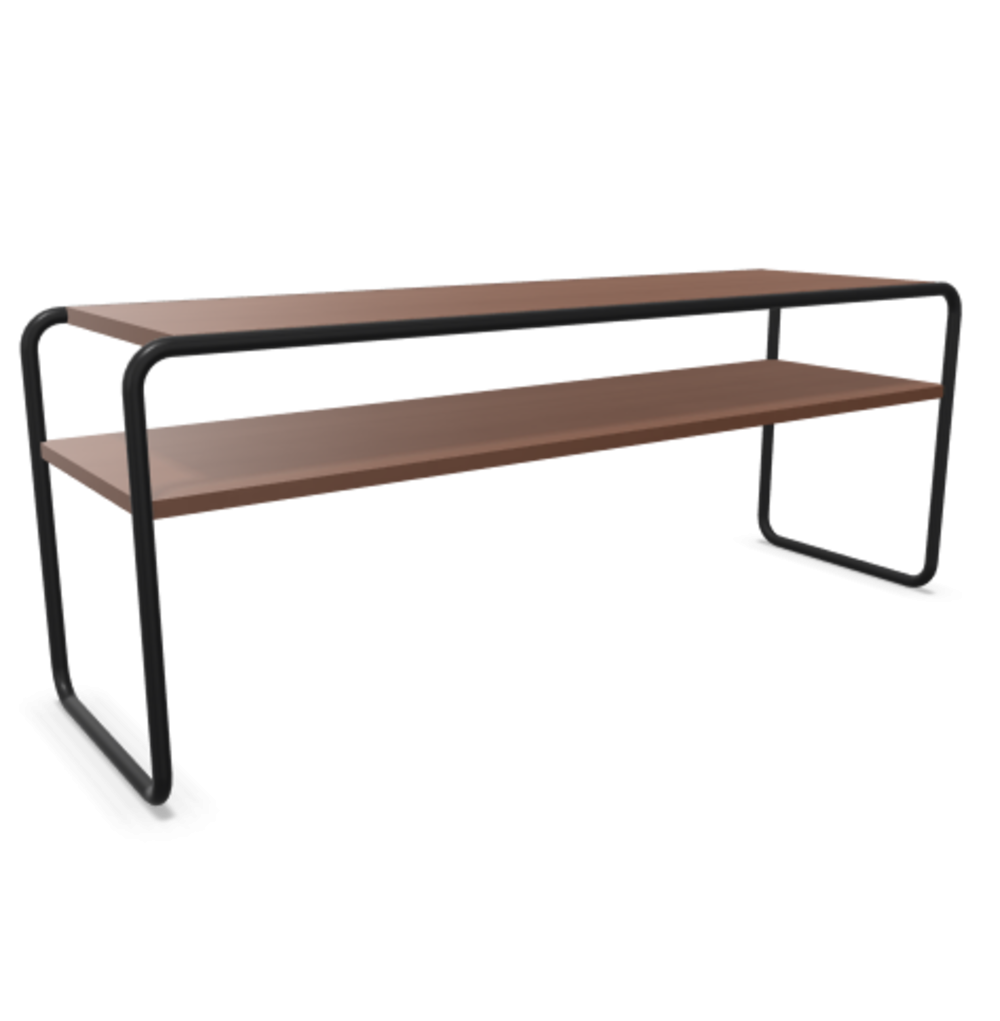 Thonet S 43 Klassik-Tiefschwarz (RAL 9005) pulverbeschichtet-Buche Nussbaum (TP 24) gebeizt I