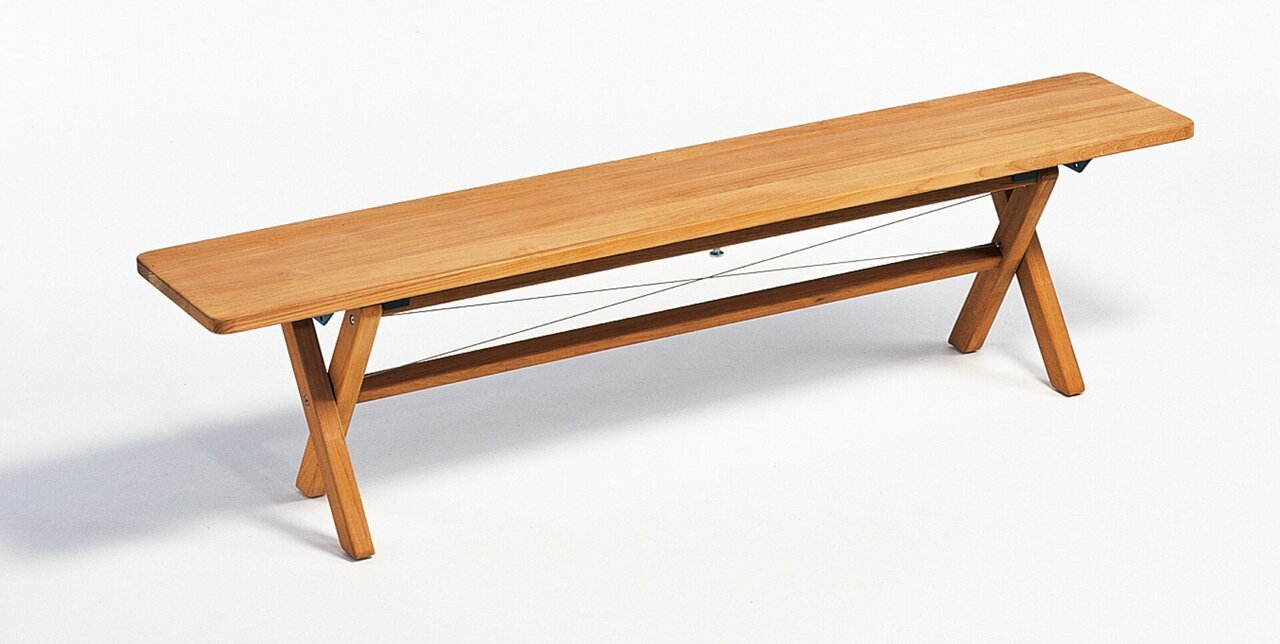 Weishäupl Cross Bank Teak-B 180 X T 35 X H 46 cm-Ohne