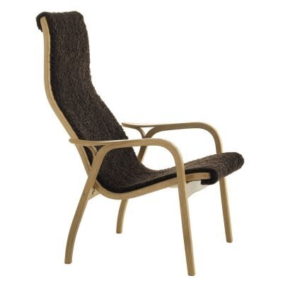 Swedese Lamino Sessel:Buche-Schaffell Braun (Espresso)