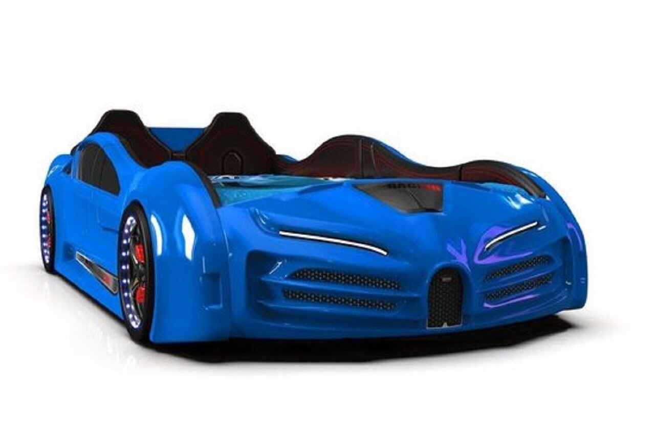 Autobett Racing XR 9 mit Flügeltüren - Kinderbett - Blau