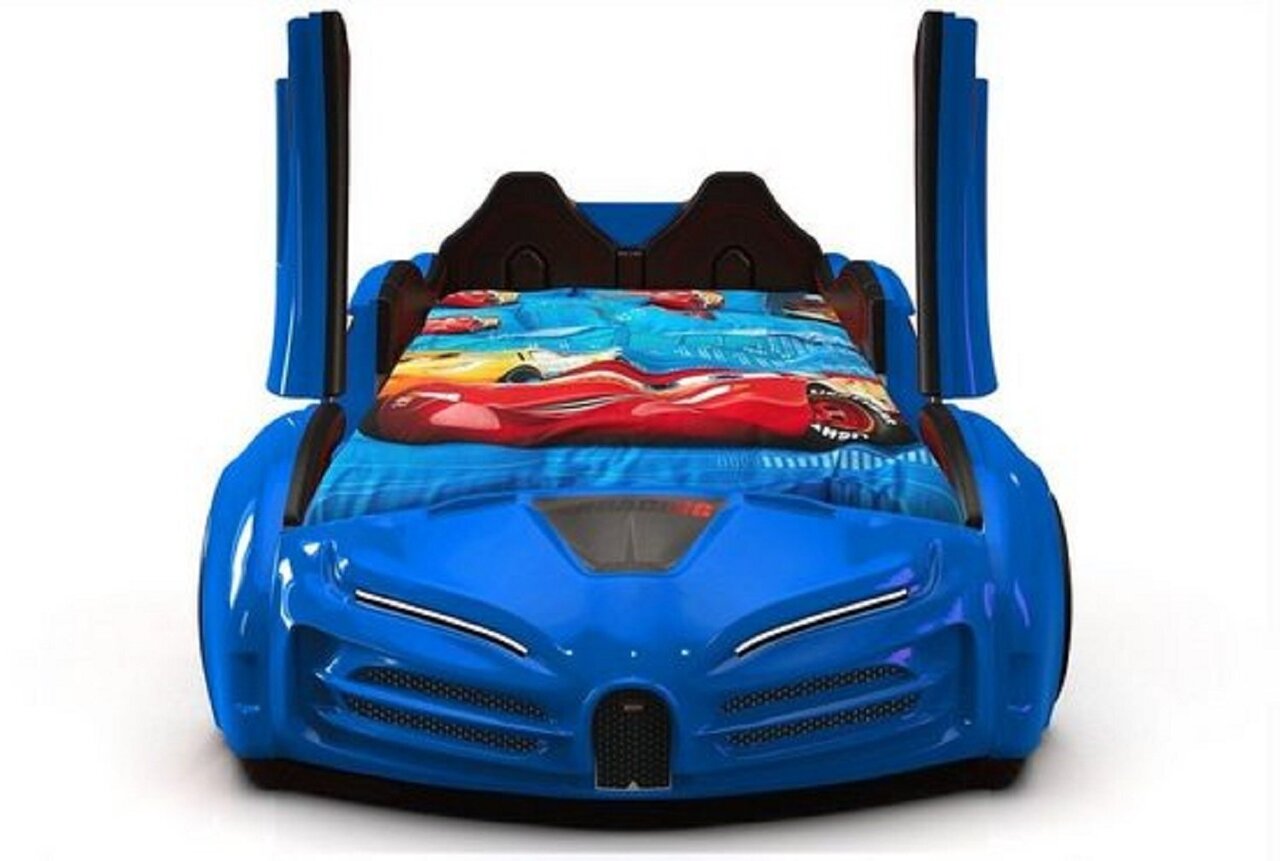 Autobett Racing XR 9 mit Flügeltüren - Kinderbett - Blau