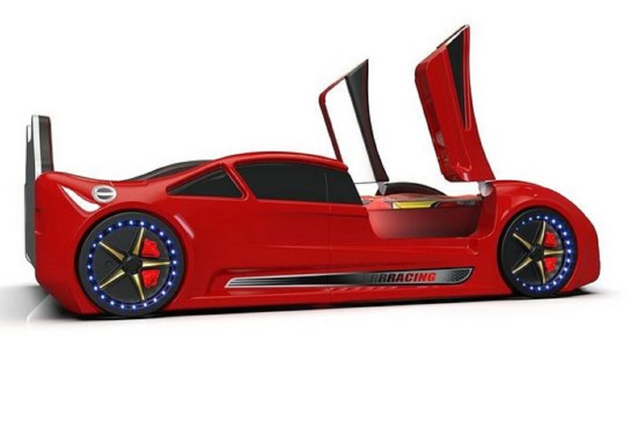 Autobett Racing XR 9 mit Flügeltüren - Kinderbett - Rot