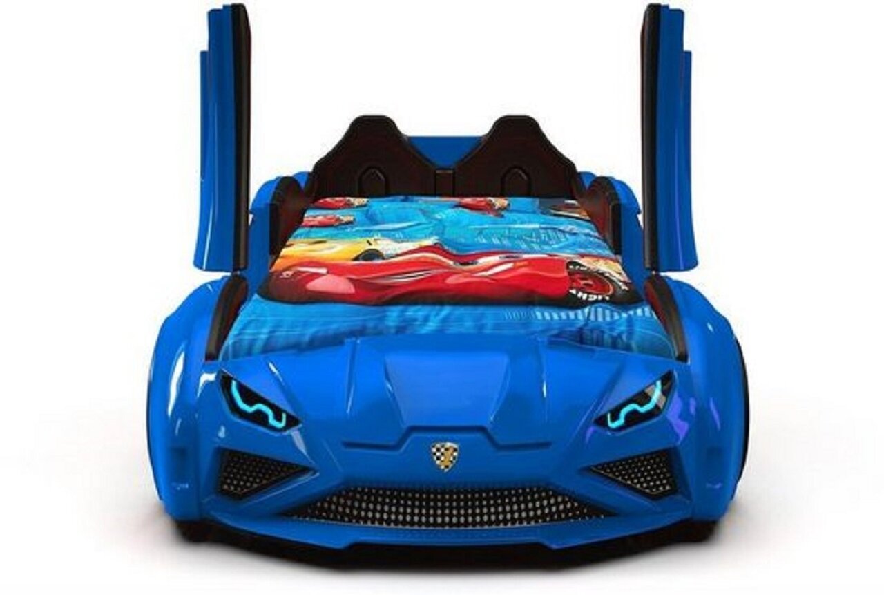 Autobett Lambo mit Flügeltüren-Kinderbett -Blau