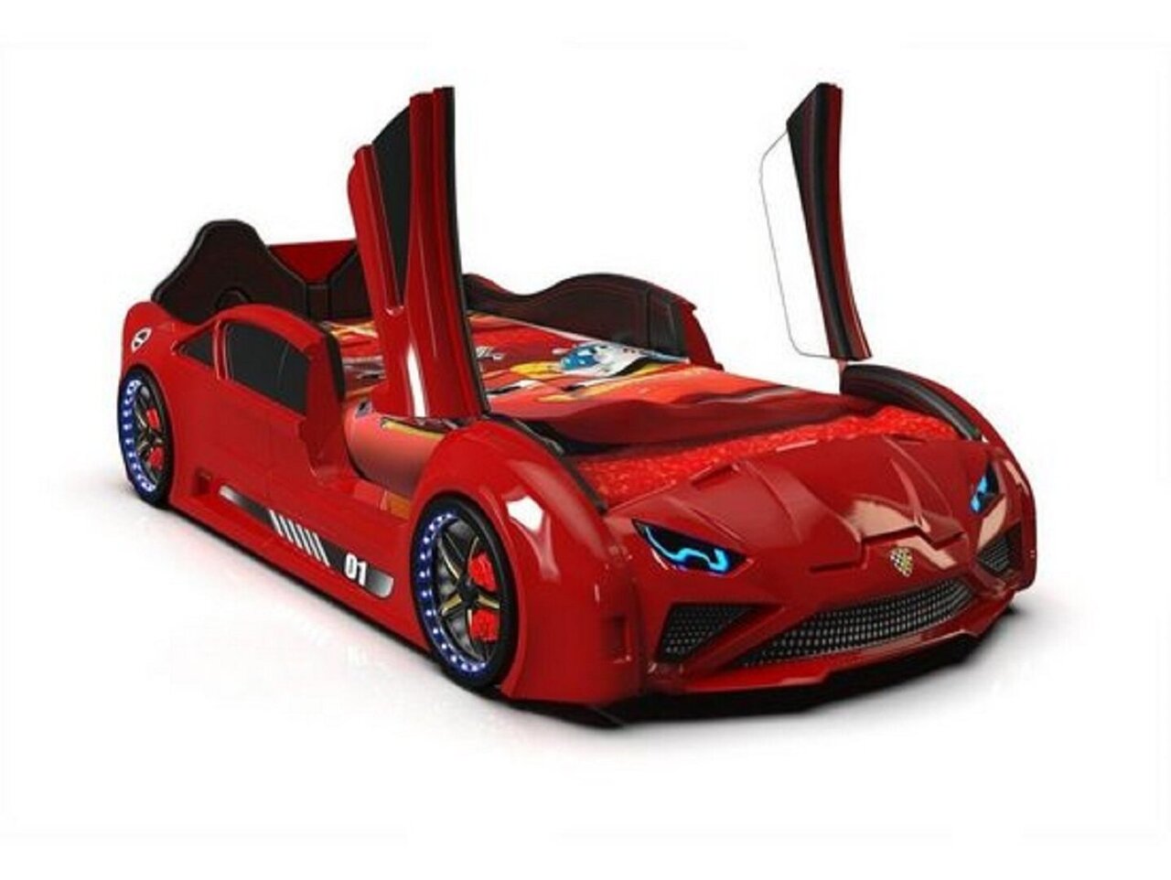 Autobett Lambo mit Flügeltüren-Kinderbett - Rot