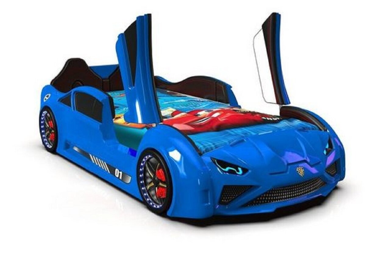 Autobett Lambo mit Flügeltüren-Kinderbett -Blau