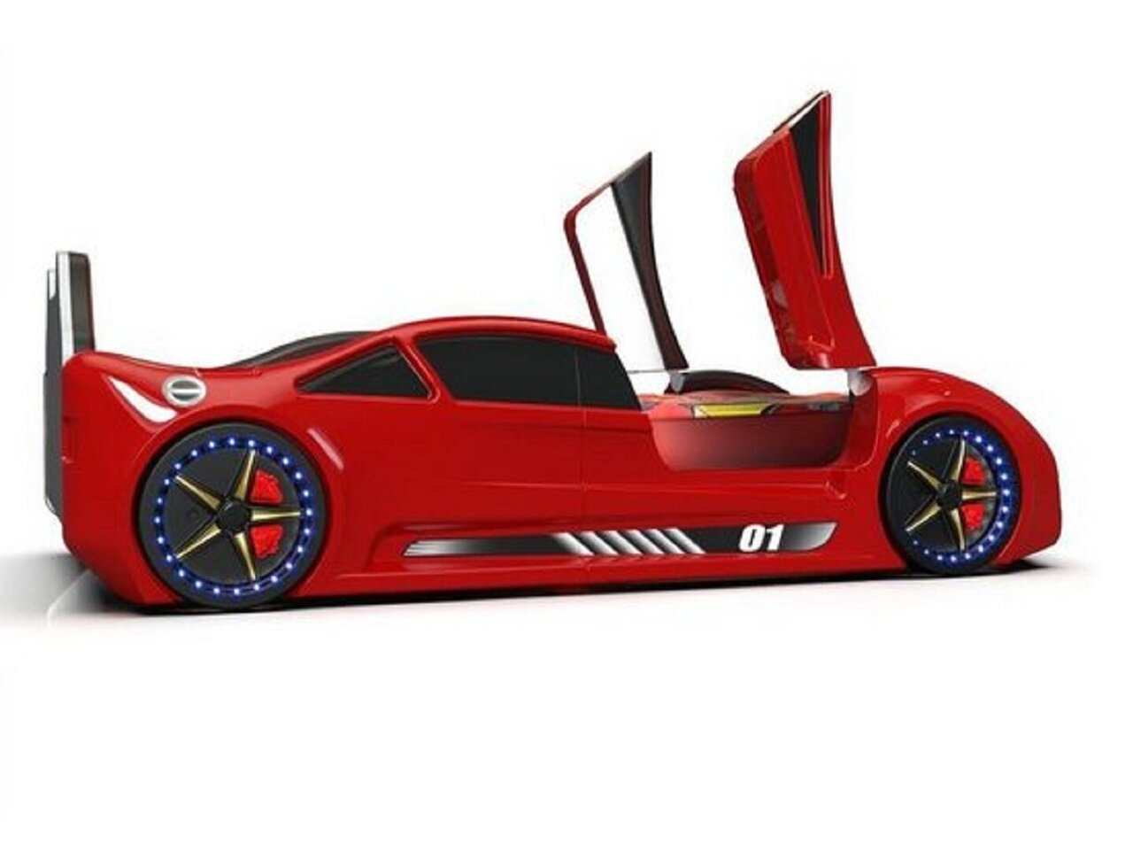 Autobett Lambo mit Flügeltüren-Kinderbett -Rot