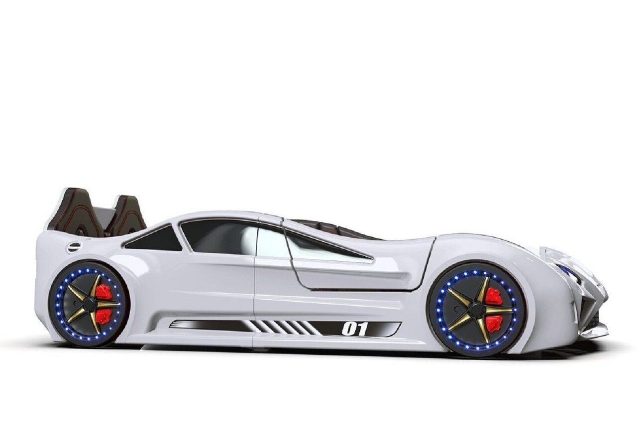 Autobett Lambo mit Flügeltüren-Kinderbett -Weiß