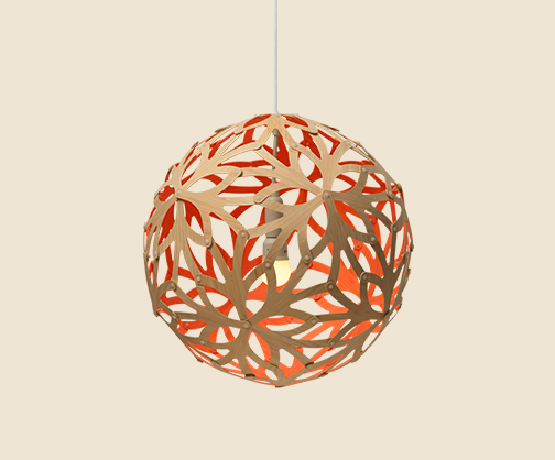 David Trubridge Floral Pendelleuchte Ø 60 cm - Zweifarbig rot (Pfirsich)