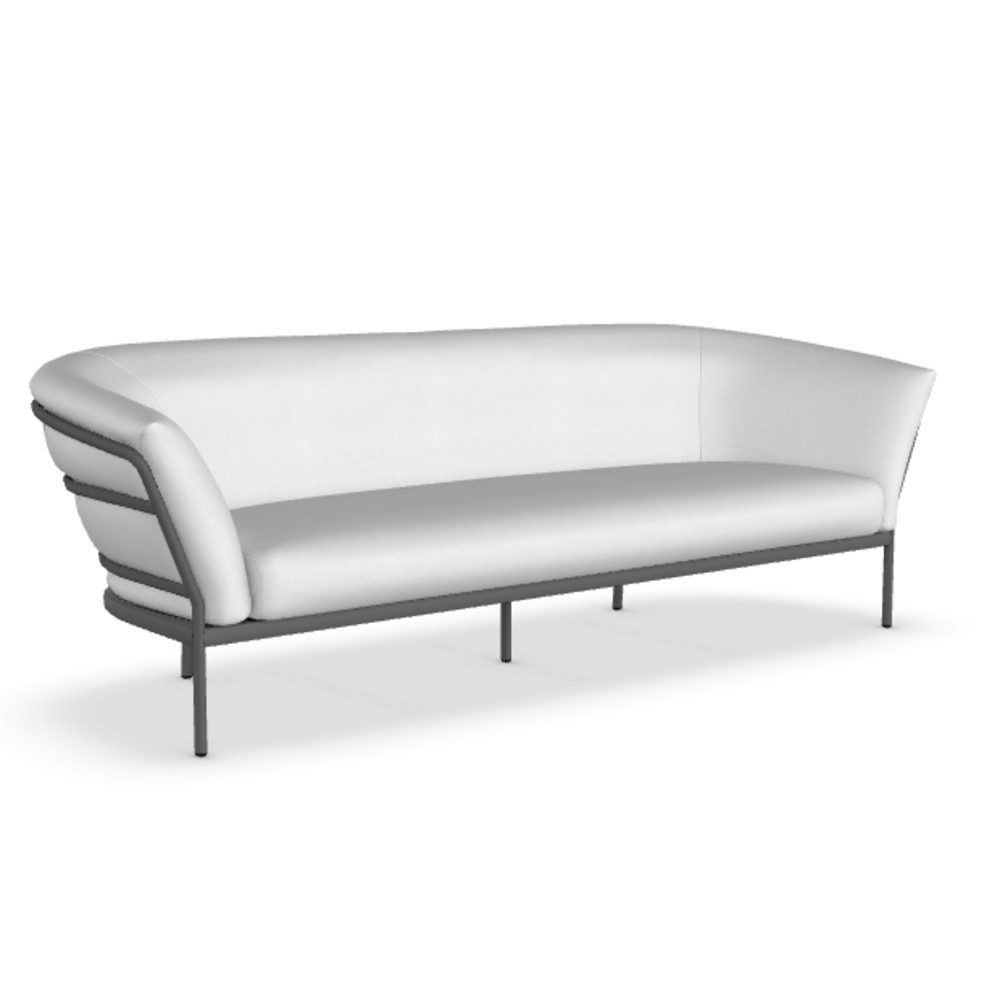 Fast Ria Soft 7622 - 2-Sitzer Sofa - Gestell 9-Metallic Grey / Stoffkissen SBI-White