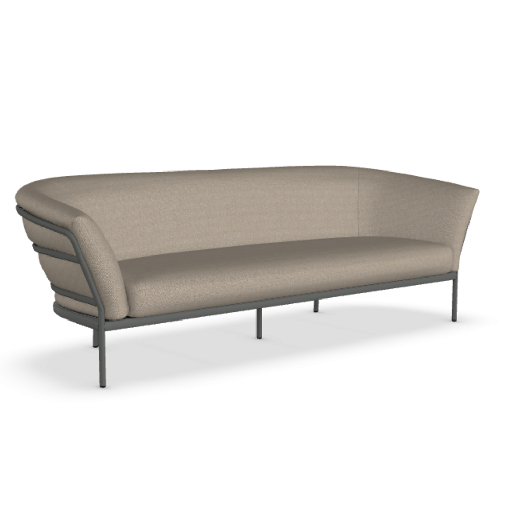 Fast Ria Soft 7622 - 2-Sitzer Sofa - Gestell 9-Metallic Grey / Stoffkissen STA-Taupe