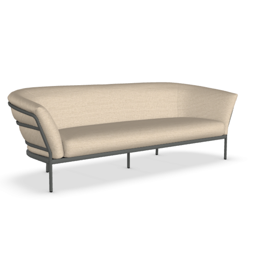 Fast Ria Soft 7622 - 2-Sitzer Sofa - Gestell 9-Metallic Grey / Stoffkissen SLN- Linen