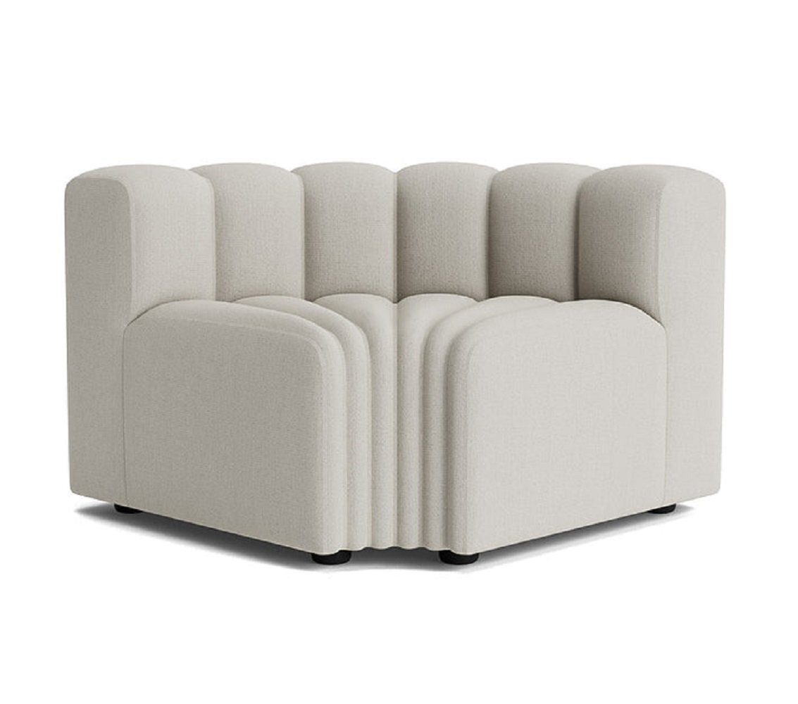 Nor11 Studio Outdoor Corner-Sofamodul: Sunbrella Savane: Whisper J349