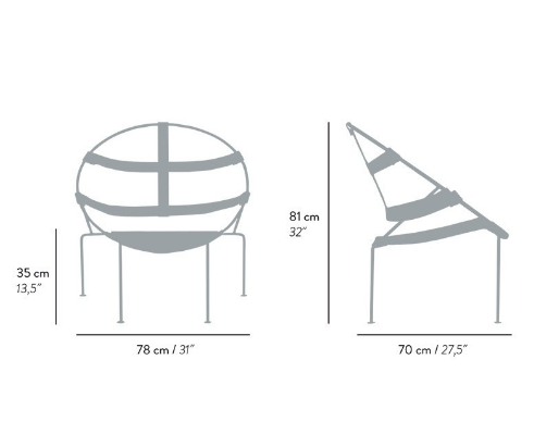 Objekto FDC1 Sessel / Leder & Stahl - Neuausgabe 50' - Schwarz