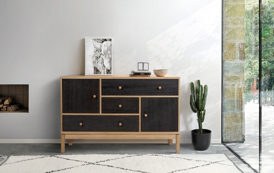 Morana Abbeywood Sideboard - Oak / Charcoal