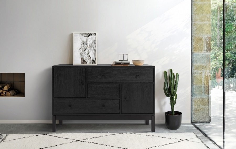 Morana Abbeywood Sideboard - Black Oak/Charcoal