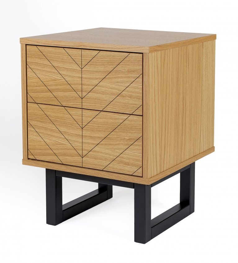 Morana Camden Bedside Herringbone Print Oak