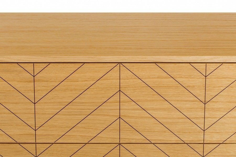 Morana Camden Bedroom Chest Herringbone Print Oak